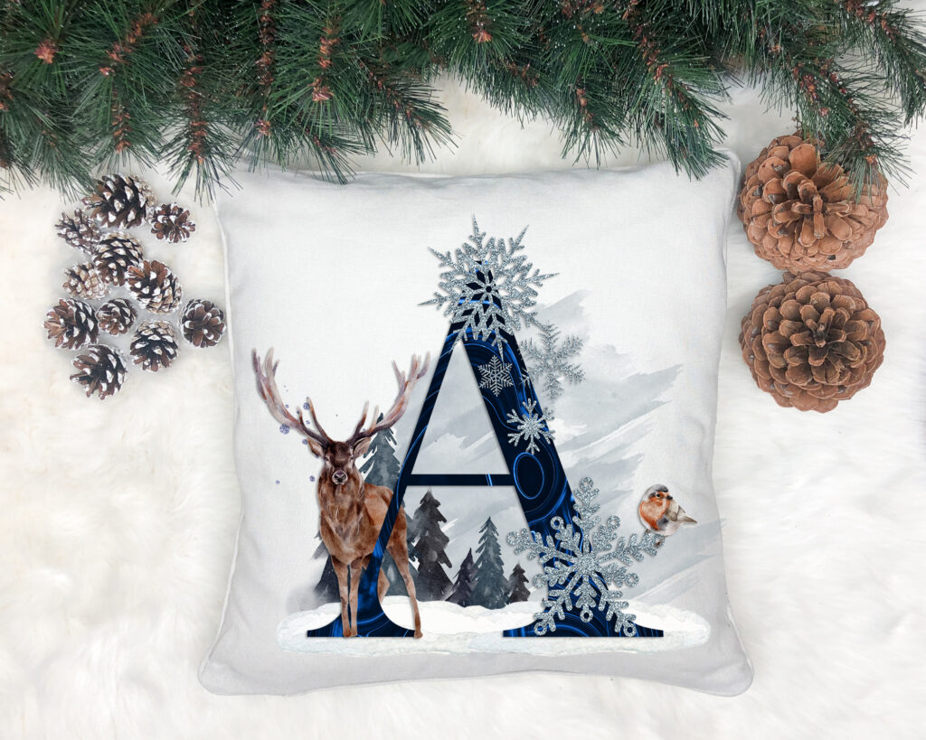 Christmas Winter Animal Sublimation Design Set Alphabet