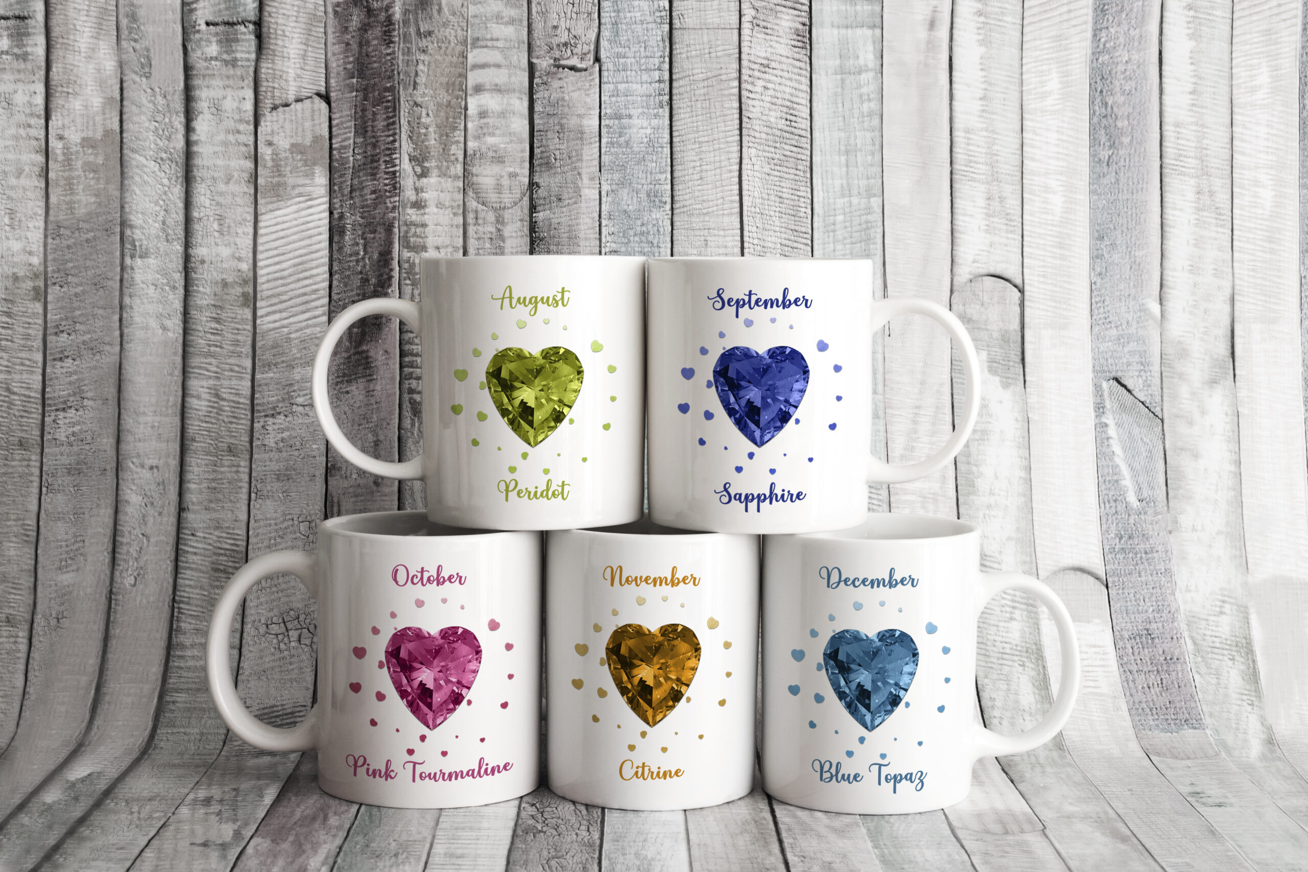 Illustration showcasing the Birth month Gemstone Design Set.