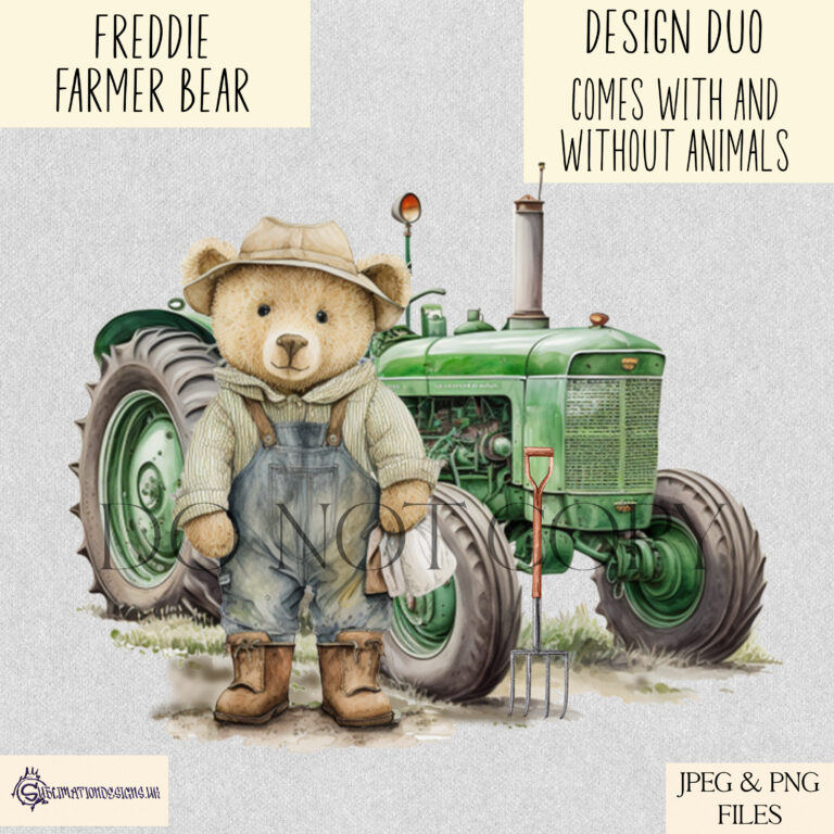 Freddie Farmer Bear Green Tractor