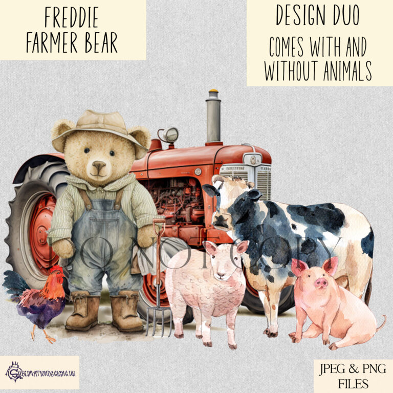 Freddie Farmer Bear Red Tractor