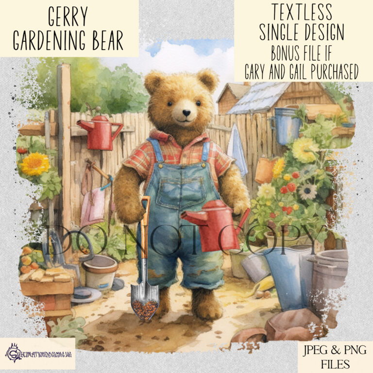 Gardening Bear Pair (plus bonus file)