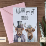 Wedding Highland Cow Sublimation Designs Set