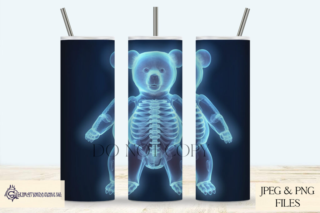 Teddy Bear Sublimation Designs Set X-Ray