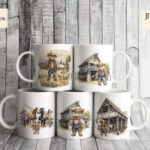 Cowboy Teddy Bear Sublimation Designs Set
