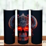 3D Effect Warrior Skull Sublimation Designs Set