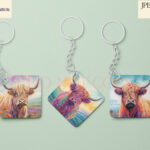 Highland Cow Sublimation Designs Set