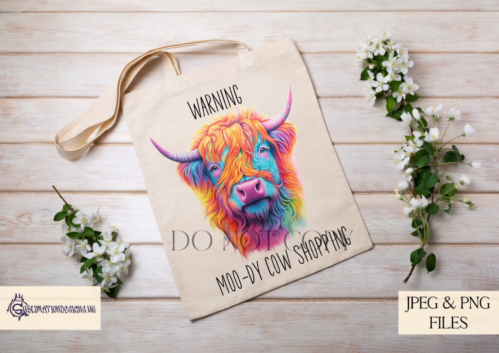 Highland Cow Sublimation Designs Set
