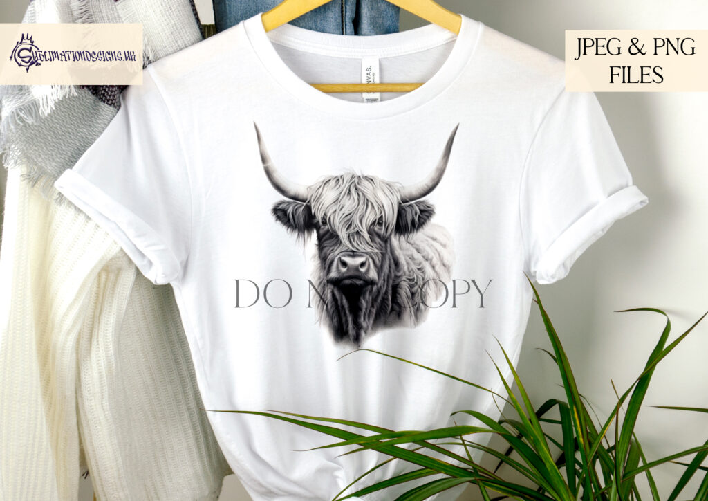 Highland Cow Sublimation Designs Set