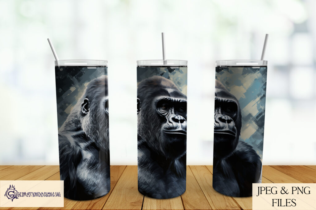 Paint Splash Gorilla Sublimation Designs Set
