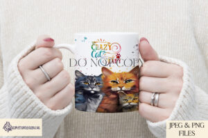 Vibrant Paint Splash Cat Mug Wrap