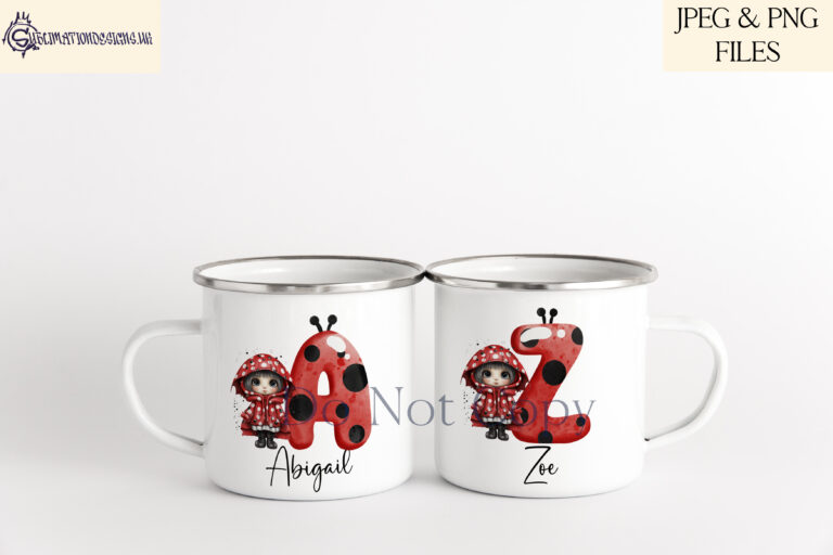 Cute Ladybug Sublimation Designs Set - A-Z Alphabet, Bookmarks, and Love Bugs - Sublimationdesigns.uk