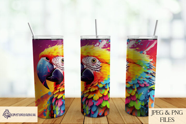 Parrot Vibrant Paint Splash Designs