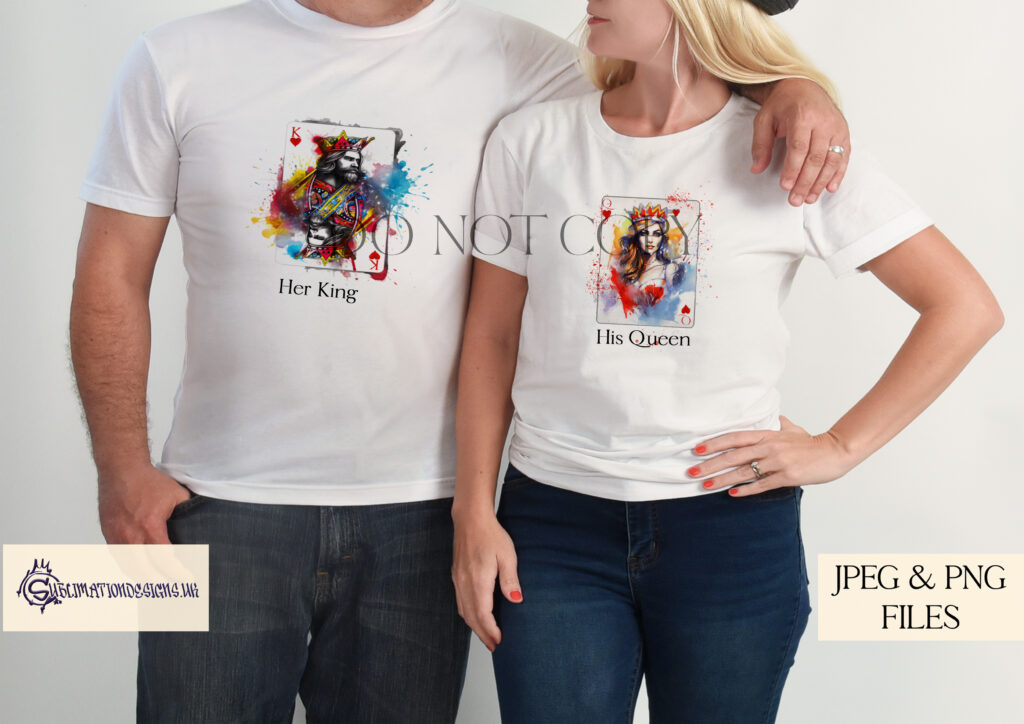 King and Queen Sublimation Designs Set