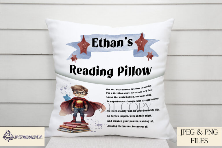 Superhero Boy Reading Pillow Design Set