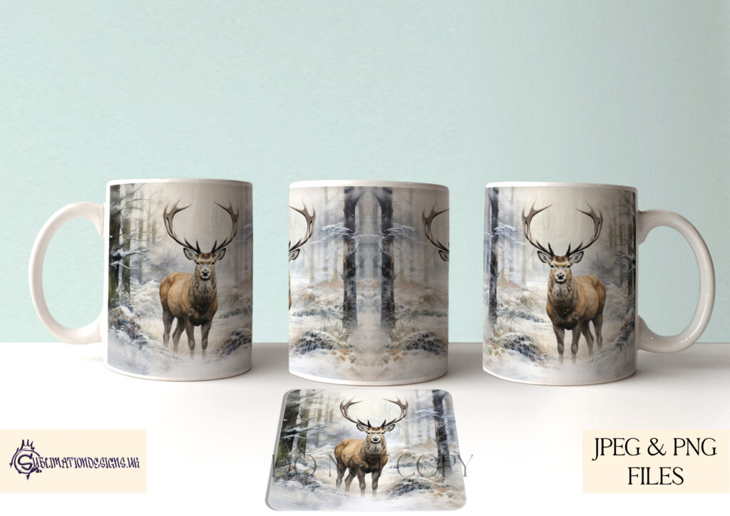 Christmas Mug and Coaster Design Bundle - Festive Sublimation Designs