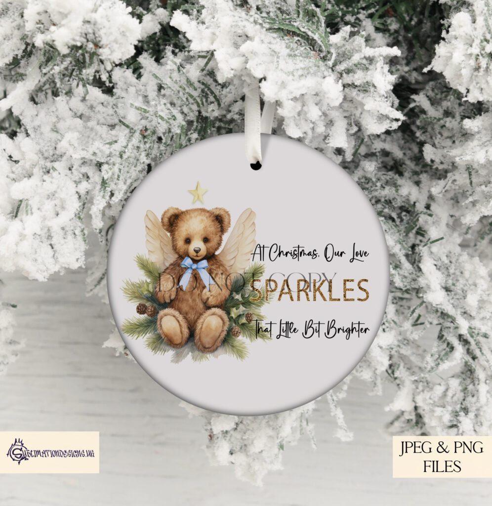 Memorial Teddy Bear Christmas Sublimation Designs