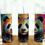 Vibrant Paint Splash Panda Sublimation Designs