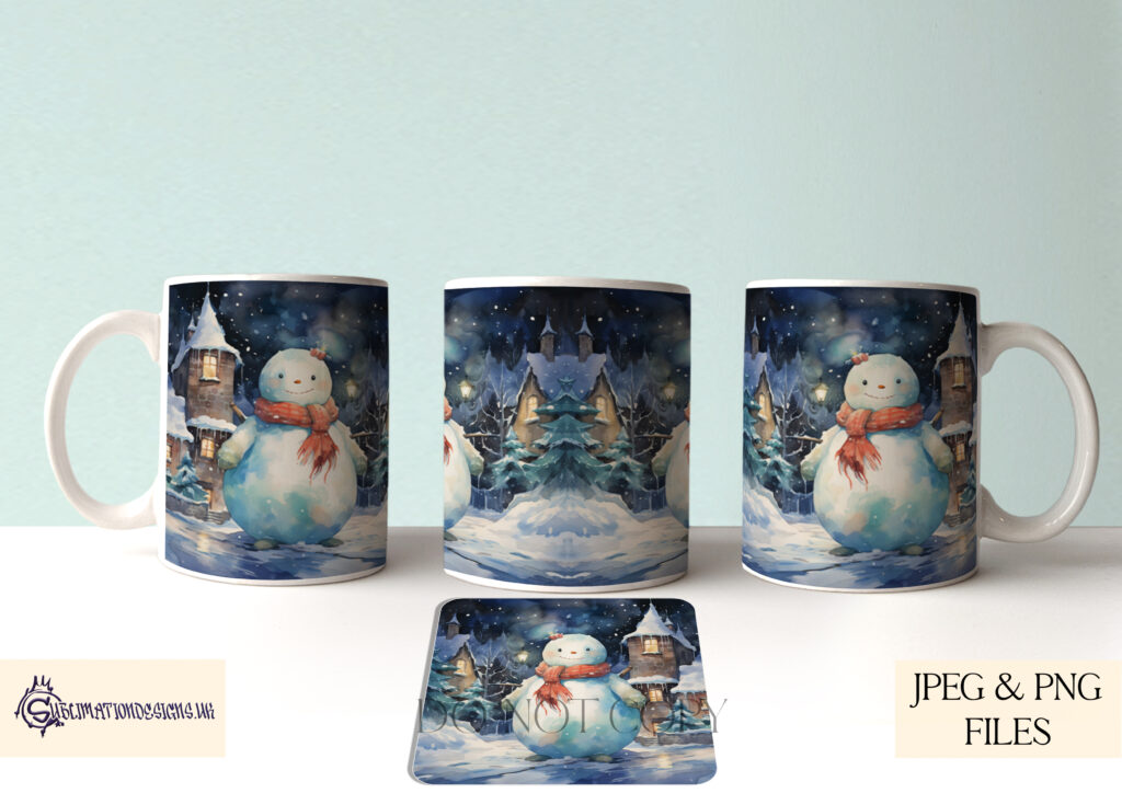 Christmas Mug and Coaster Design Bundle - Festive Sublimation Designs