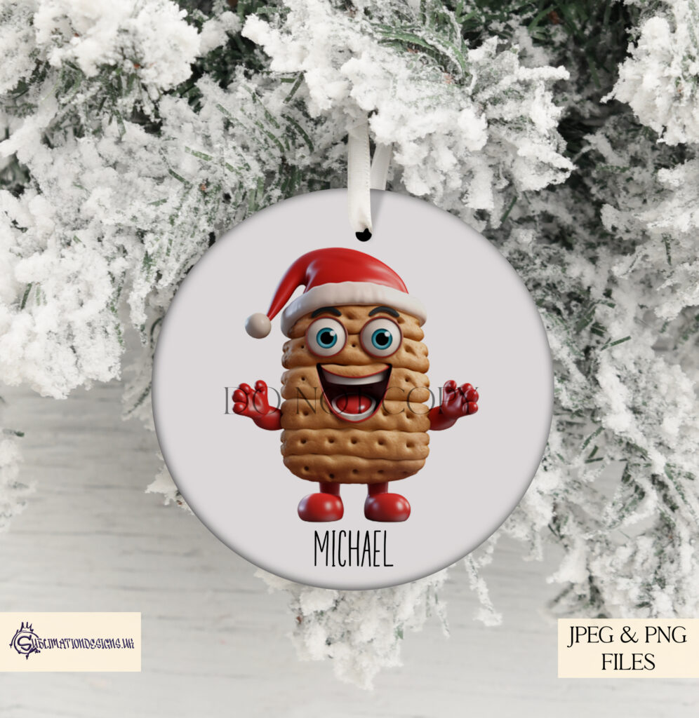 A set of 21 Christmas-themed biscuit characters and 6 bonus gingerbread characters on 10cm square templates, along with 3 A4 tin backgrounds.
