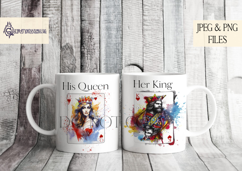 King and Queen Sublimation Designs Set