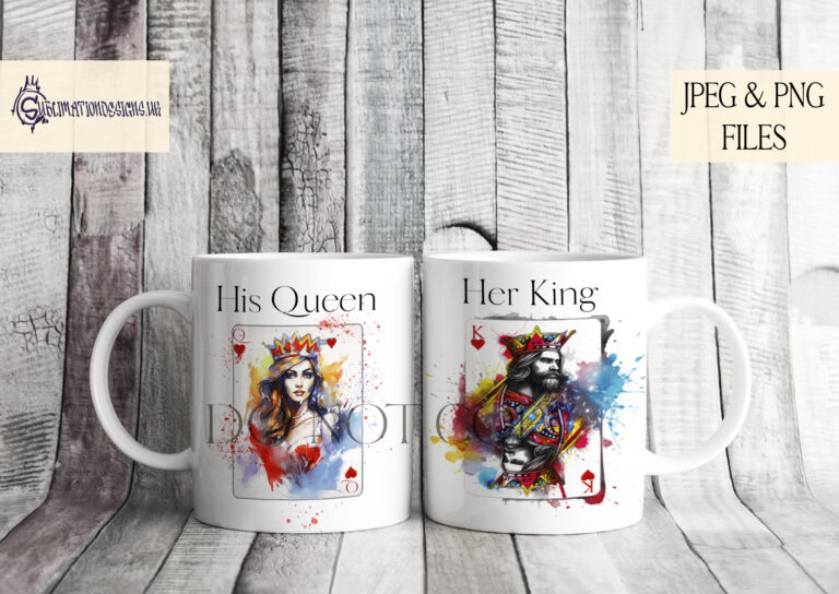 King and Queen Sublimation Designs Set