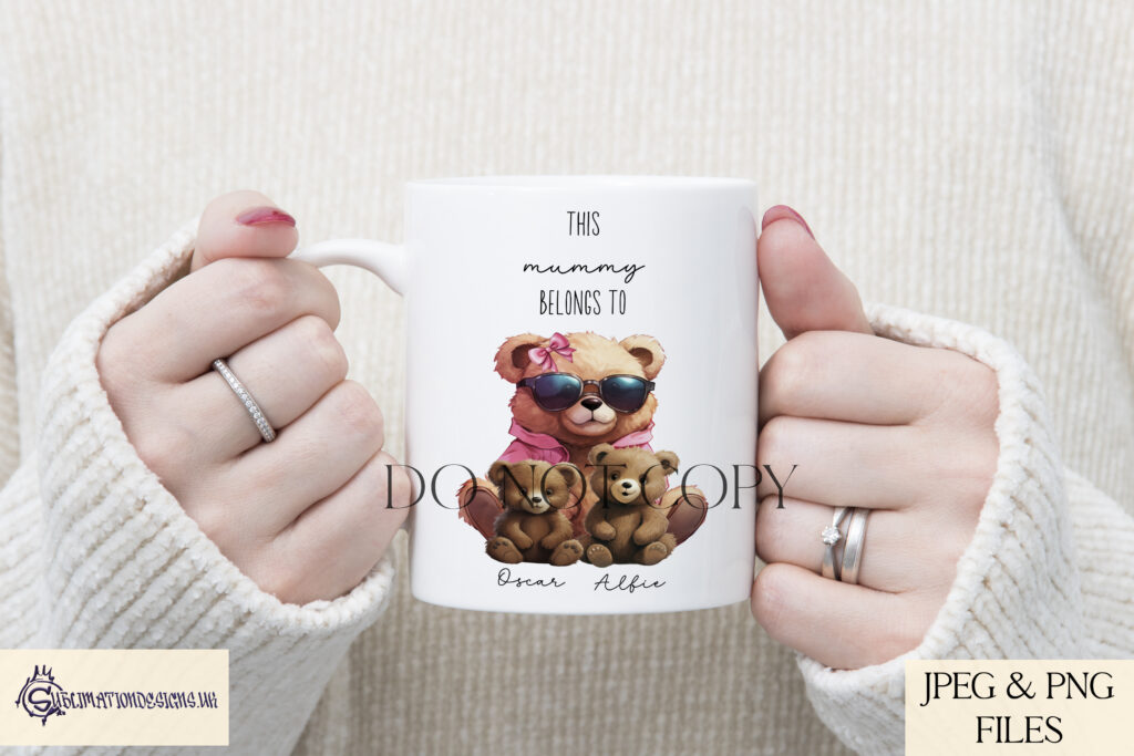Sublimation Teddy Bear Family Designs Set