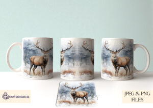 Christmas Mug and Coaster Design Bundle - Festive Sublimation Designs