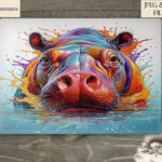 Vibrant Paint Splash Turtle Sublimation Designs Set