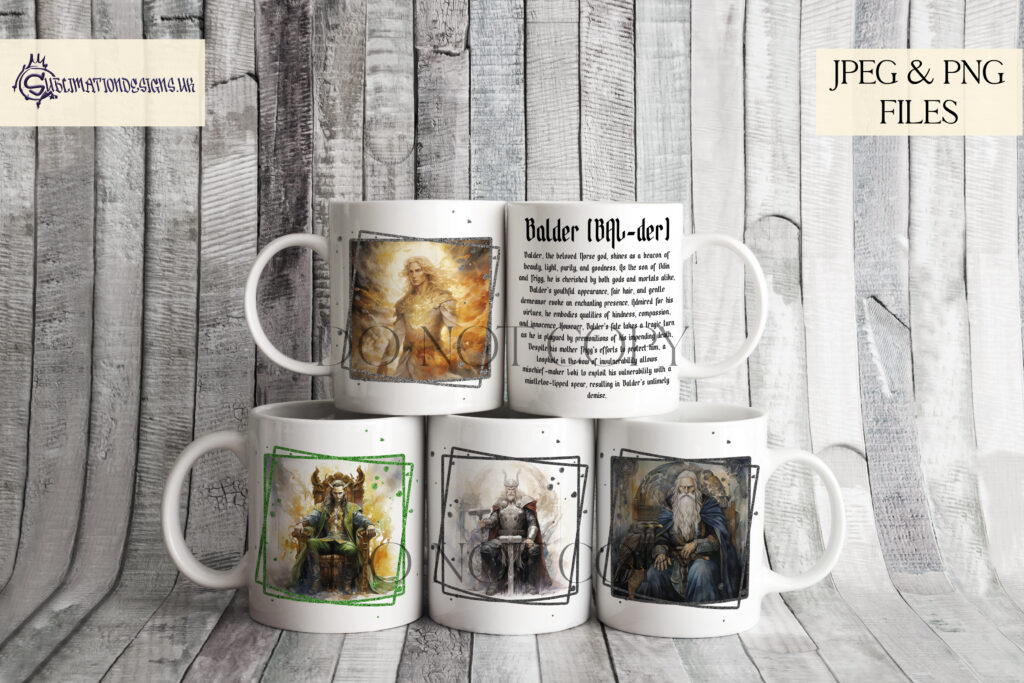 Norse God and Goddess Sublimation Designs Set