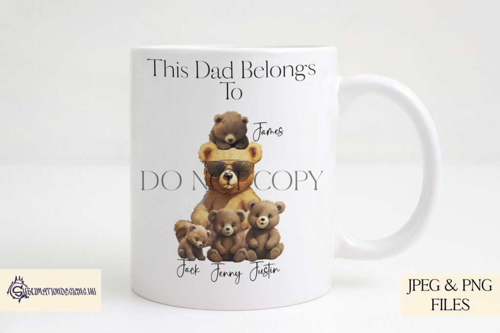 Sublimation Teddy Bear Family Designs Set