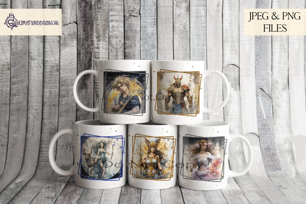 Greek God Sublimation Designs Set