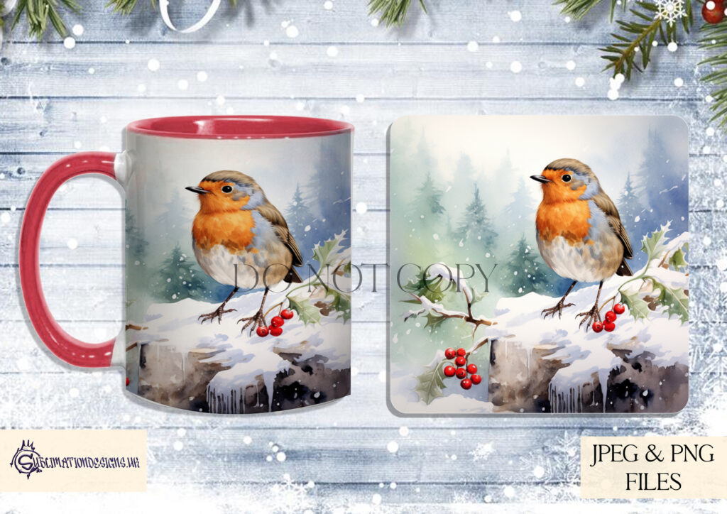 Christmas Mug and Coaster Design Bundle - Festive Sublimation Designs