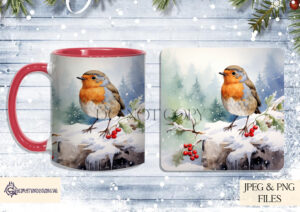 Christmas Mug and Coaster Design Bundle - Festive Sublimation Designs
