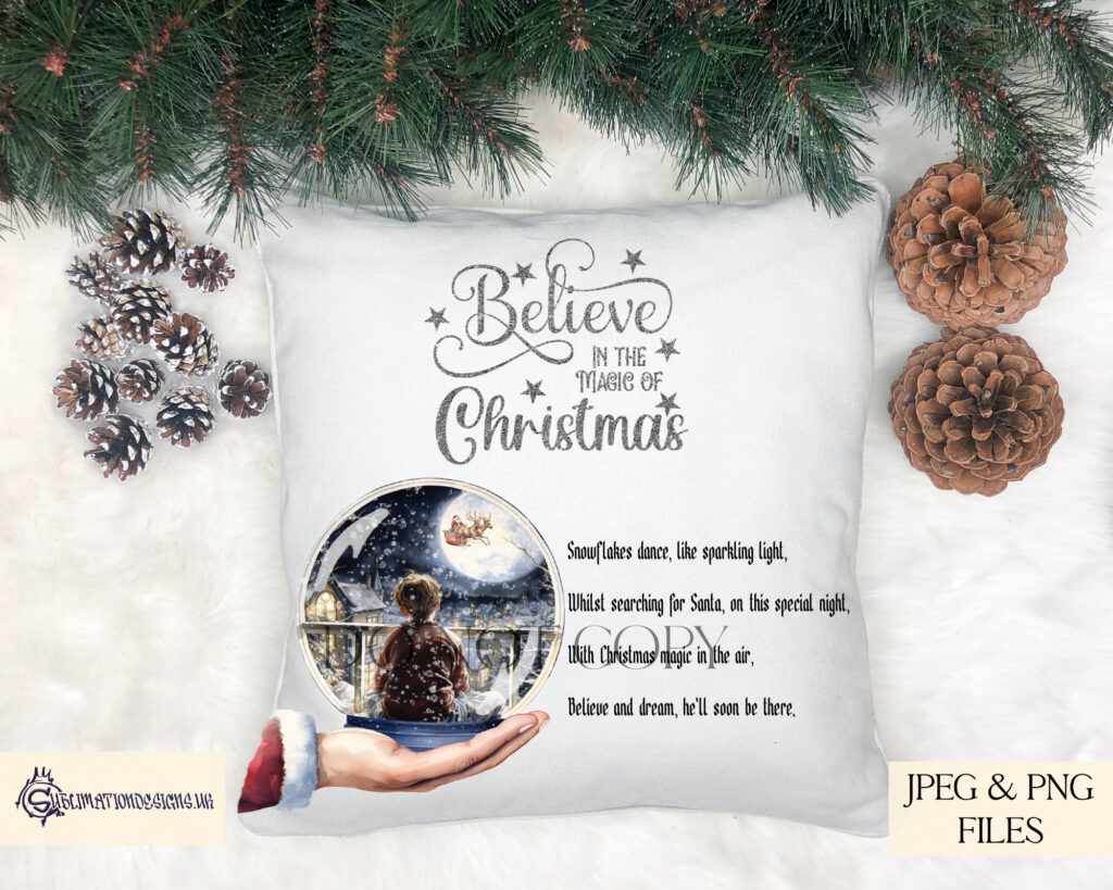 Santa's snow globe wonder, kids' excitement as they watch for his sleigh on the Christmas night sky.