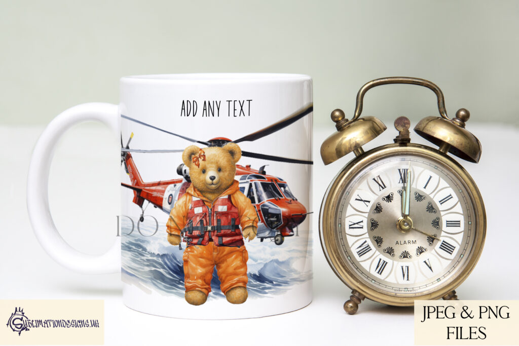 Fearless teddy bear coastguards, Colin and Chloe, alongside a vehicle scene.