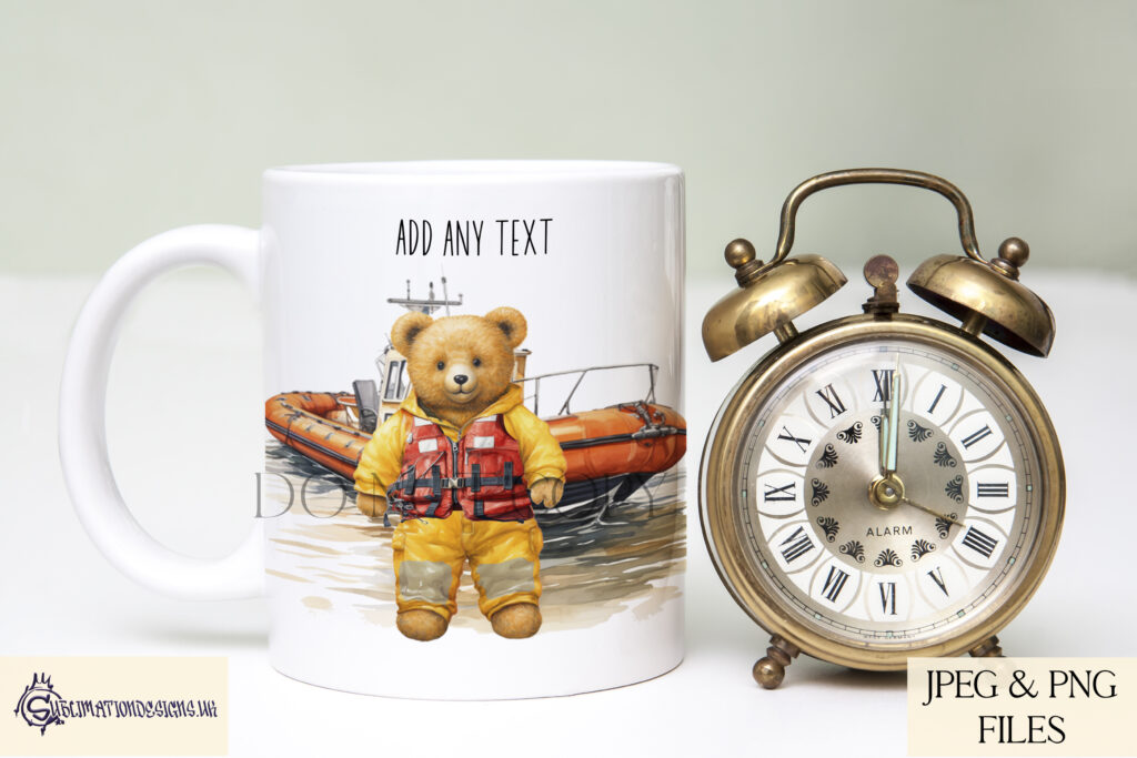 Fearless teddy bear coastguards, Colin and Chloe, alongside a vehicle scene.