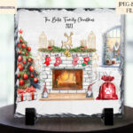 Elegant Red Lounge Family Christmas Stocking Designs Set of 20