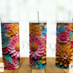 3D Effect Floral Sublimation Designs Set of 15