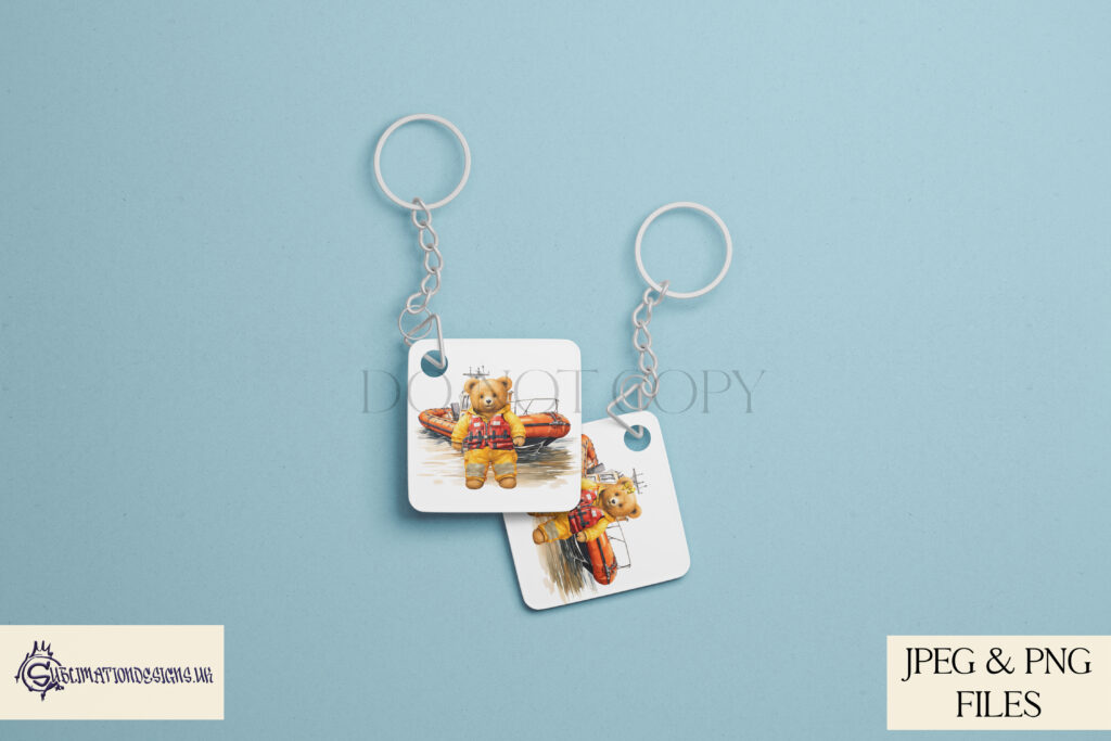 Fearless teddy bear coastguards, Colin and Chloe, alongside a vehicle scene.