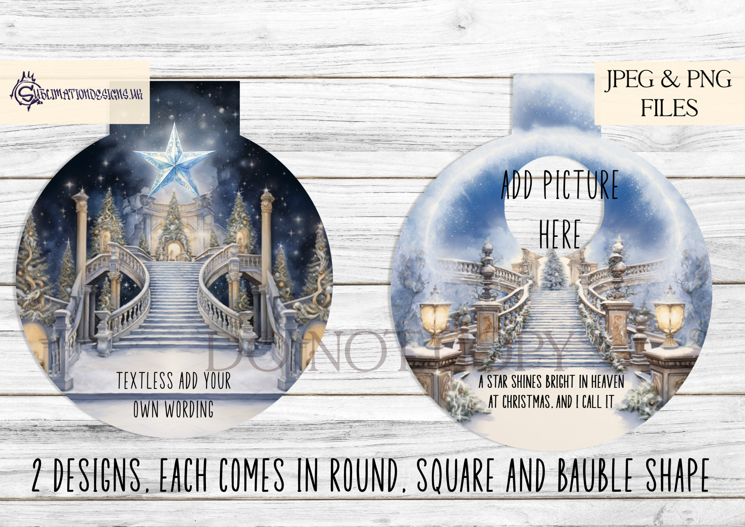 Christmas Memorial Design Set - Staircase to Heaven Illustration