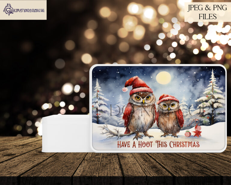 A4 Sized Christmas Owl Designs - Owl Illustration