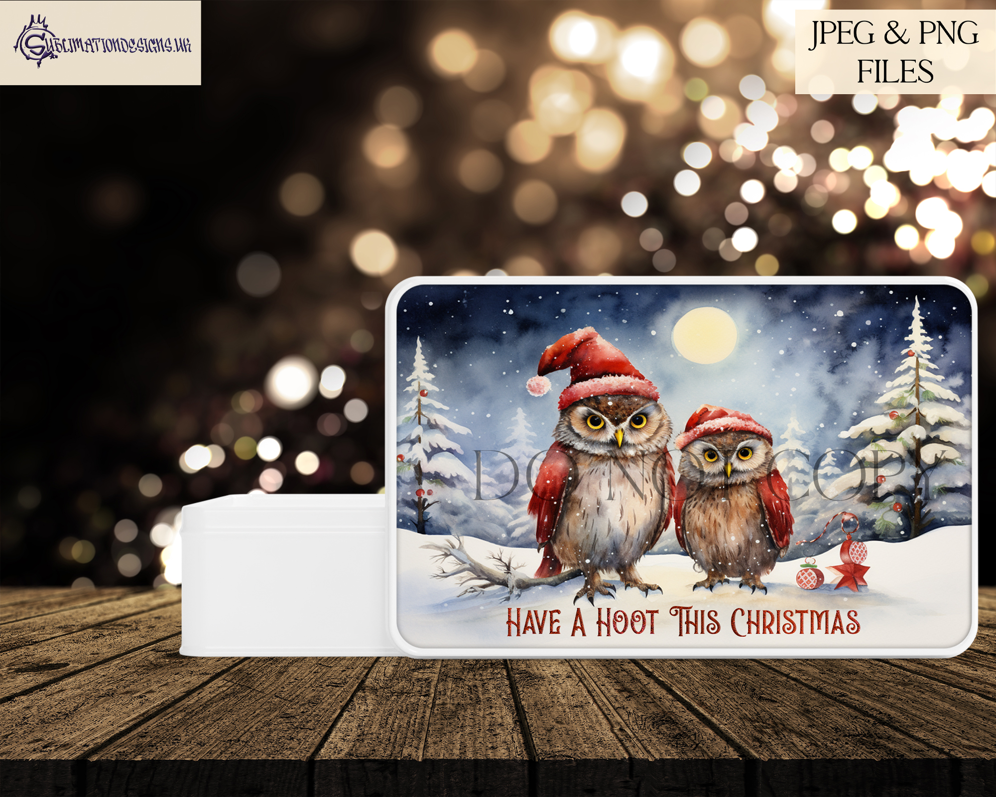 A4 Sized Christmas Owl Designs - Owl Illustration