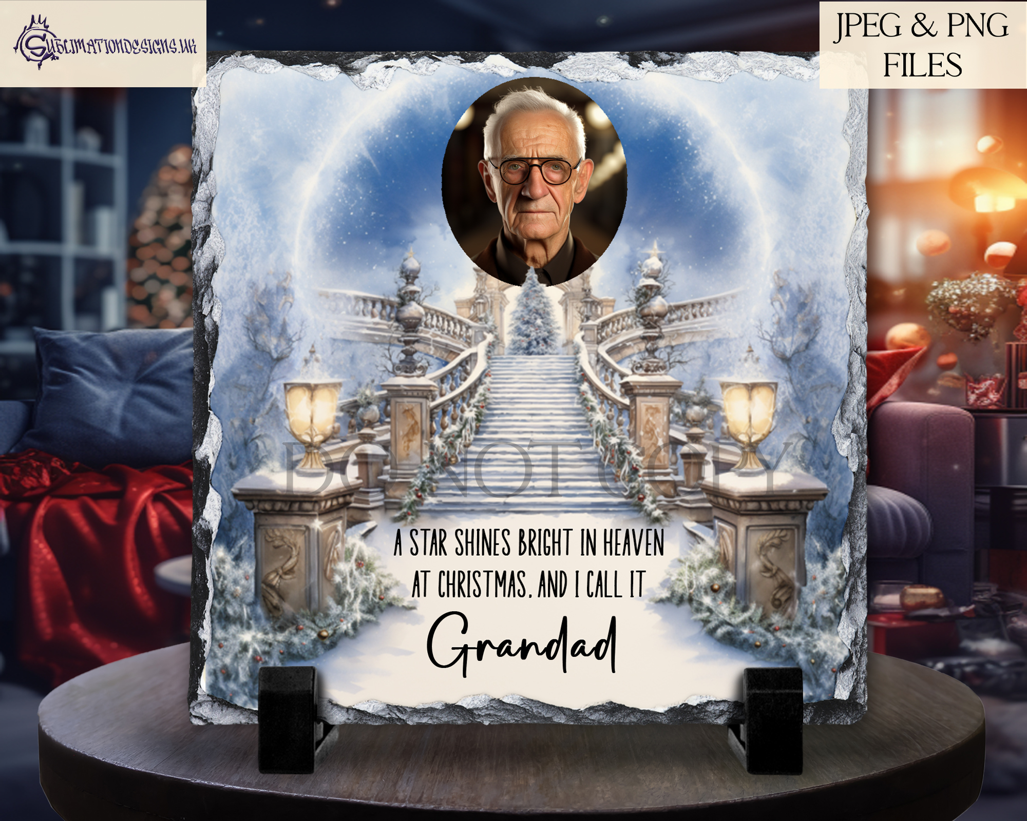 Christmas Memorial Design Set - Staircase to Heaven Illustration