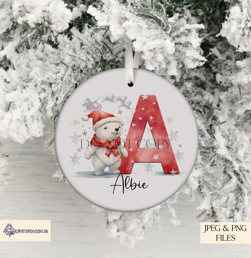 Cute Polar Bear Christmas Alphabet Set - Alphabet Design