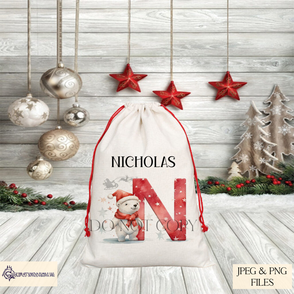 Cute Polar Bear Christmas Alphabet Set - Alphabet Design