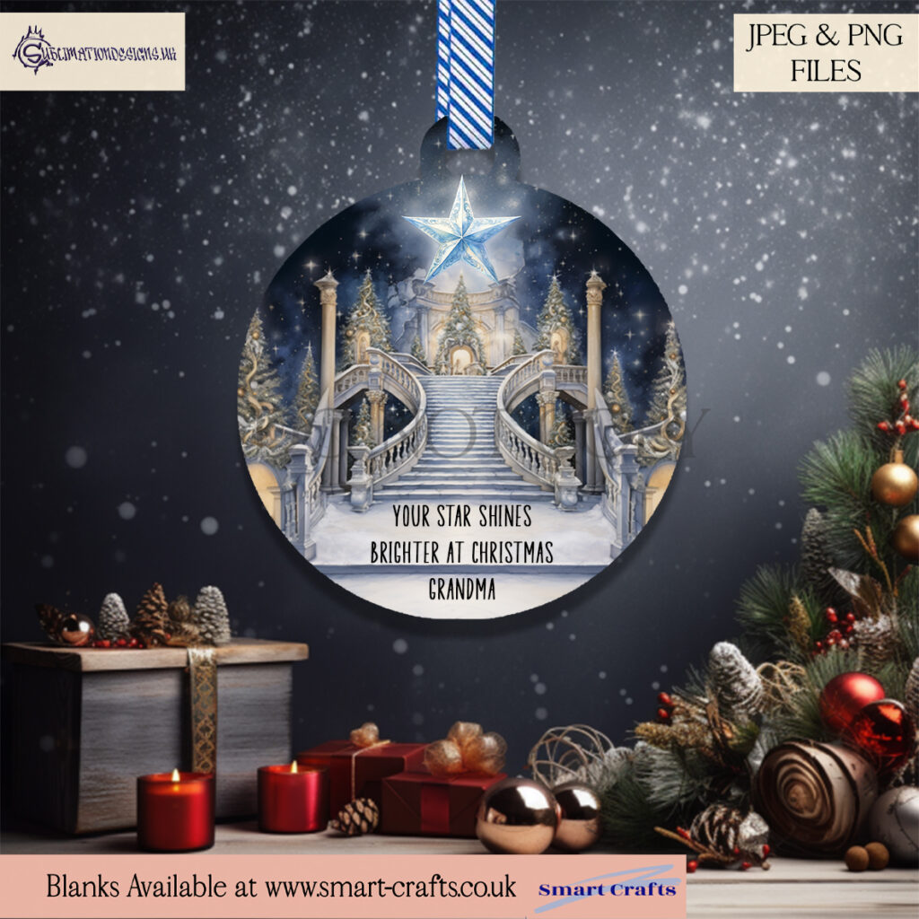 Christmas Memorial Design Set - Staircase to Heaven Illustration