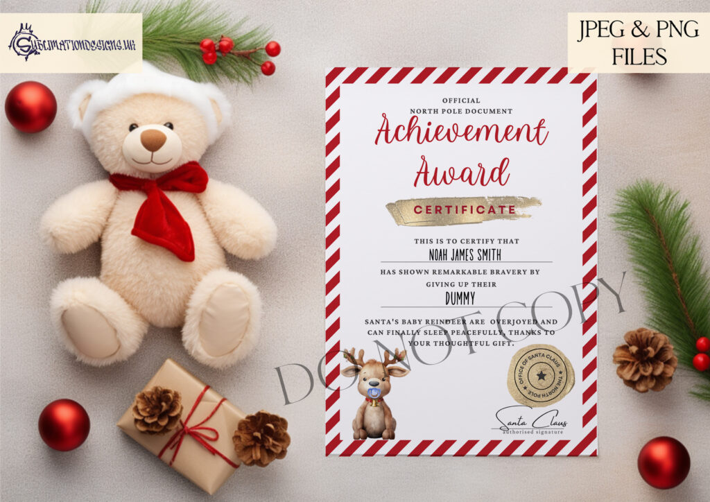 Santa's Dummy Collection design set with reindeer, Santa, and customizable elements.