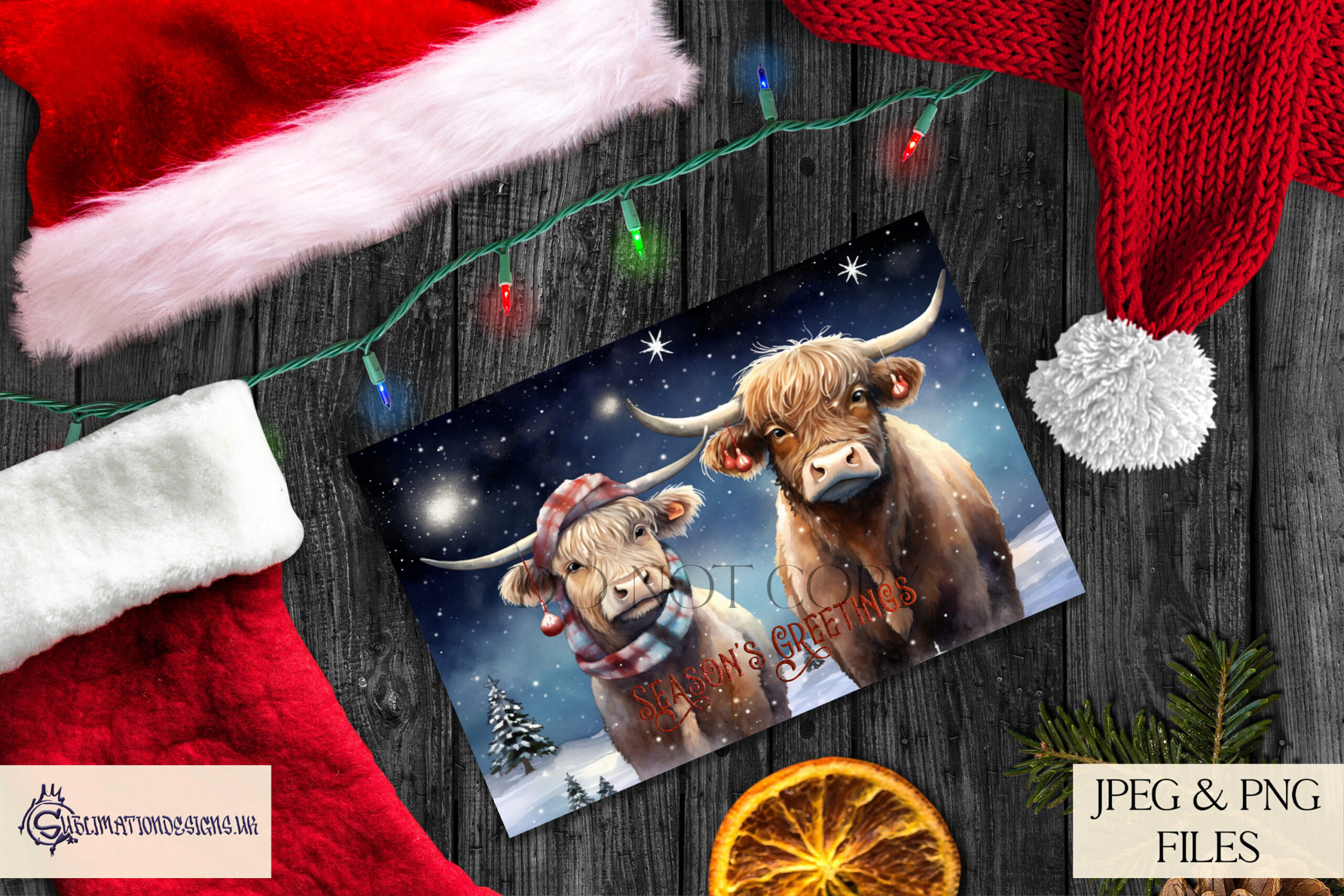 Highland Cows Christmas Designs - Highland Cow Illustration