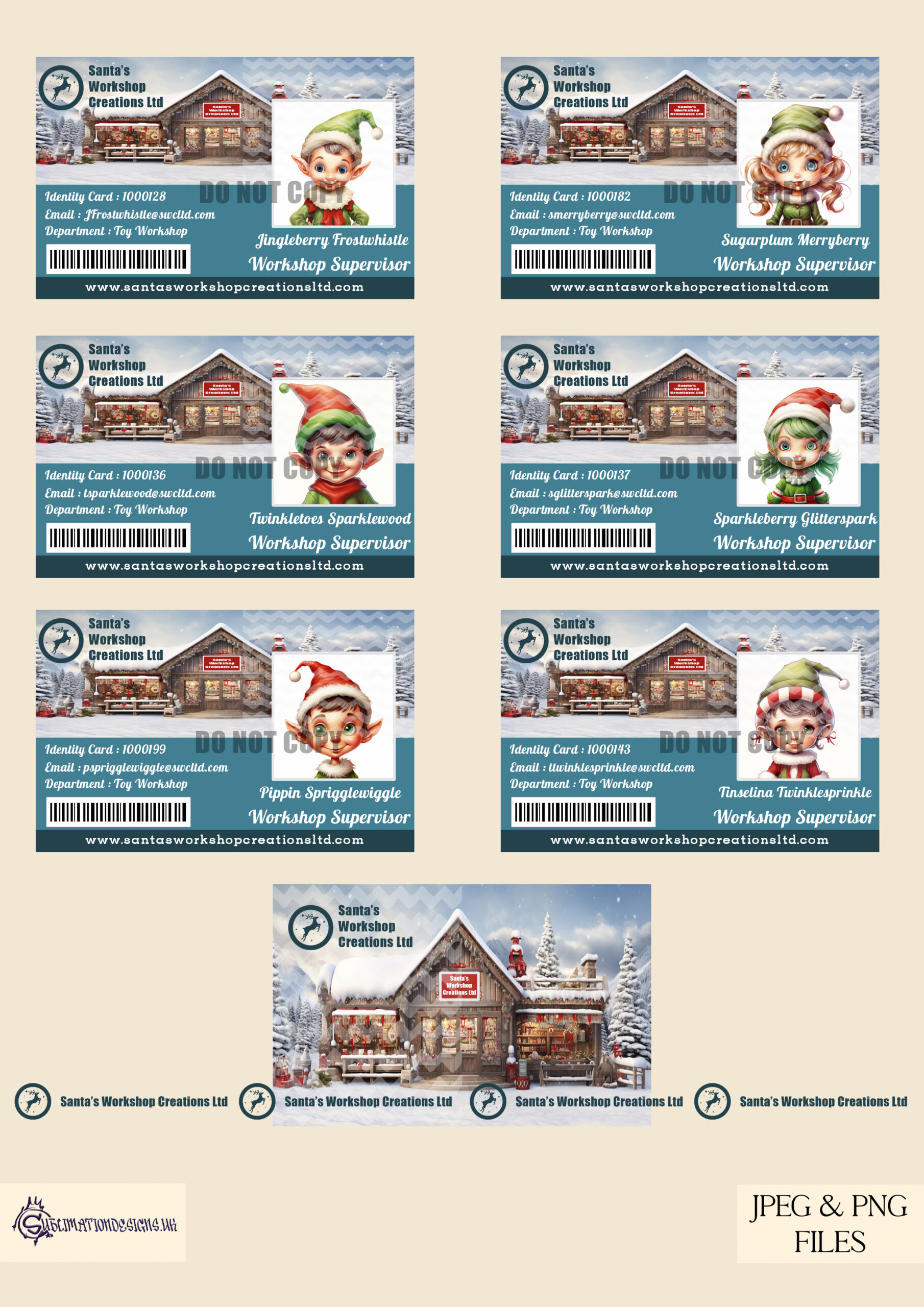 Christmas Workshop Elves Company ID Design