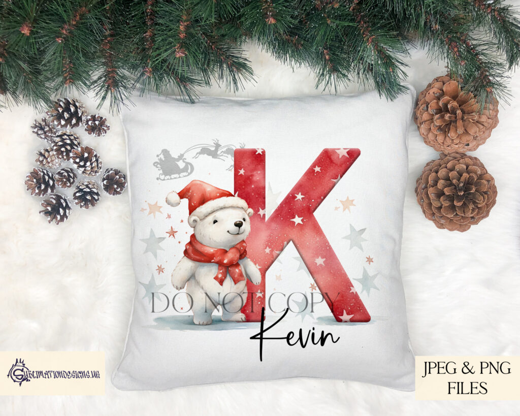 Cute Polar Bear Christmas Alphabet Set - Alphabet Design